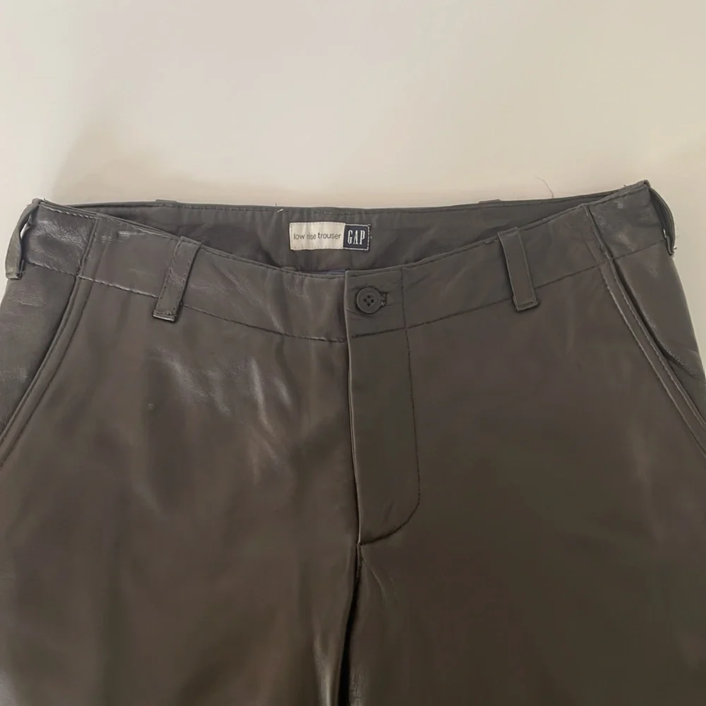 GAP Chocolate Brown Leather Pants - Picture 4 of 4